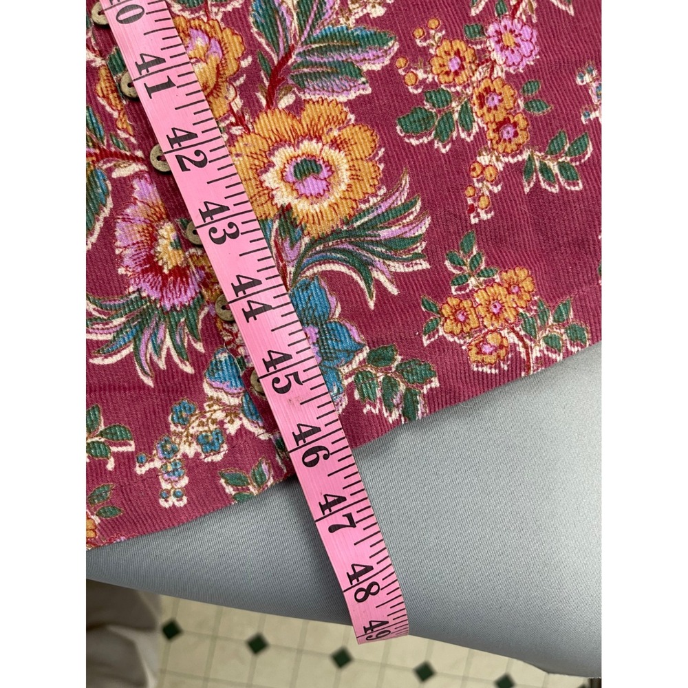 April Cornell Burgundy Floral Midi Dress with Yellow & Blue Accents - Picture 9 of 9